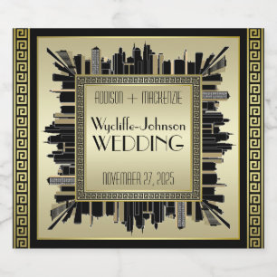 Étiquettes Pour Bouteilles De Vin Mousseux Art Déco Mariage Gatsby Glamou, Gatsby Glamou