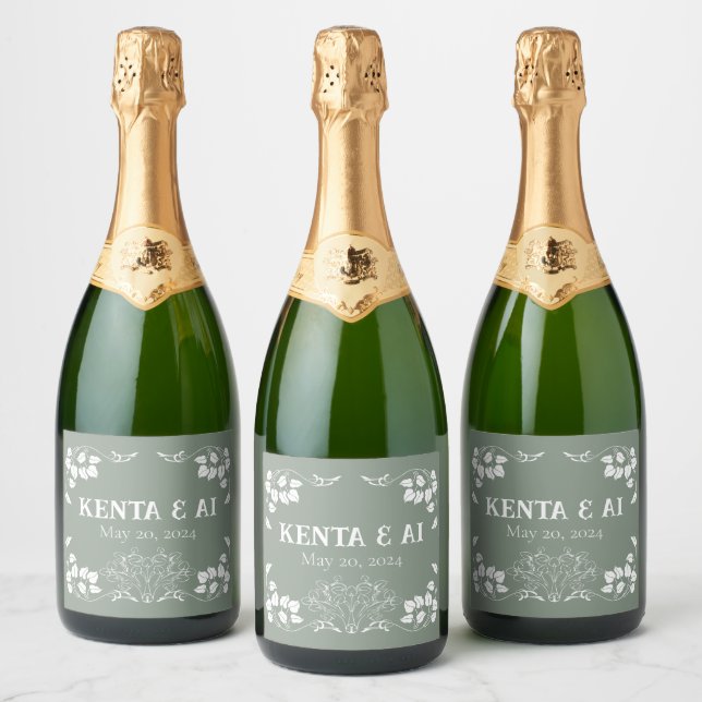 Étiquettes Pour Bouteilles De Vin Mousseux Art nouveau personnalisé (Bouteilles)