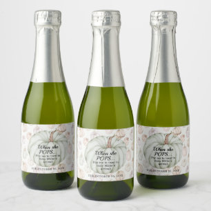 Étiquettes Pour Bouteilles De Vin Mousseux Baby shower Citrouille vert Pop It Mini