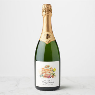 Étiquettes Pour Bouteilles De Vin Mousseux Baby shower de Brunch de Pancake à la pomme de ter