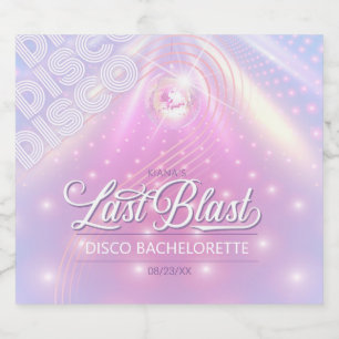 Étiquettes Pour Bouteilles De Vin Mousseux Bachelorette Retro Dernier Blast Disco v2 ID928