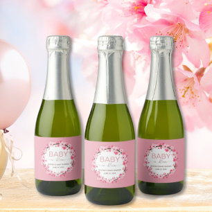 Étiquettes Pour Bouteilles De Vin Mousseux Bébé en fleurs fleurs fleurs de cerisier