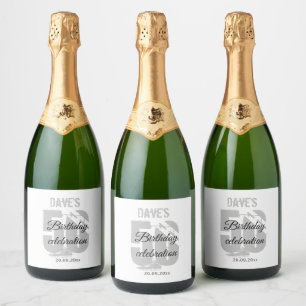 Étiquettes Pour Bouteilles De Vin Mousseux Blanc 50e anniversaire n'importe quel âge
