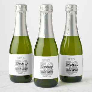 Étiquettes Pour Bouteilles De Vin Mousseux Blanc 50ème N'importe quel âge fête d'anniversaire