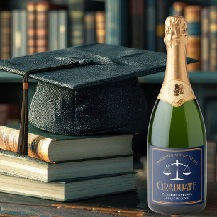Étiquettes Pour Bouteilles De Vin Mousseux Bleu de la Marine Gold Law School