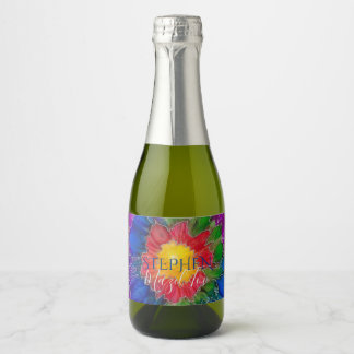 Étiquettes Pour Bouteilles De Vin Mousseux BM Bar Bat mitzvah Cravate teint Mini