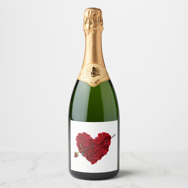 Étiquettes Pour Bouteilles De Vin Mousseux boisson à vin pour valentine (Devant)