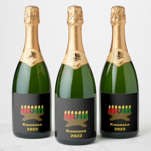 Étiquettes Pour Bouteilles De Vin Mousseux Bougies Kwanzaa Kinara (Bouteilles)