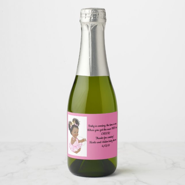 Étiquettes Pour Bouteilles De Vin Mousseux Bubble Afrobaby (Devant)