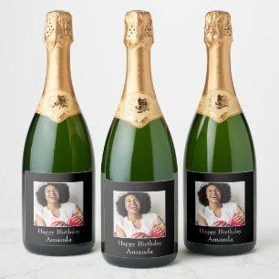 Étiquettes Pour Bouteilles De Vin Mousseux Cadre photo, Photo personnalisée - Personnalisé