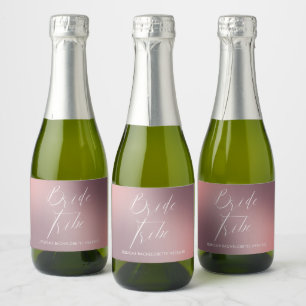 Étiquettes Pour Bouteilles De Vin Mousseux Calligraphie moderne Bachelorette rose