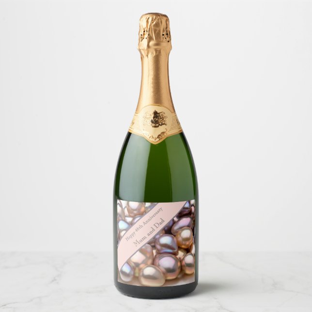 Étiquettes Pour Bouteilles De Vin Mousseux Carte du 46e anniversaire du Mariage (Devant)