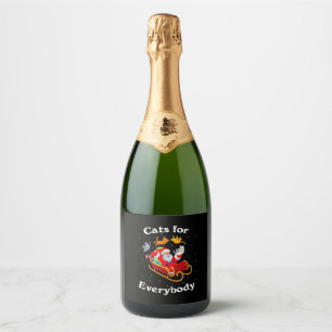 Étiquettes Pour Bouteilles De Vin Mousseux Cats pour Cat Lover