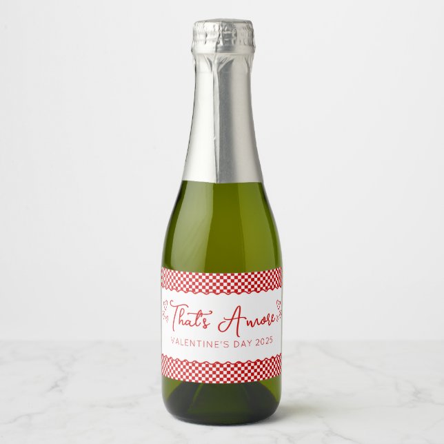 Étiquettes Pour Bouteilles De Vin Mousseux C'est Amore ! Italien Saint Valentin (Devant)