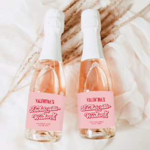 Étiquettes Pour Bouteilles De Vin Mousseux Champagne de Bachelorette Rouge et Rose