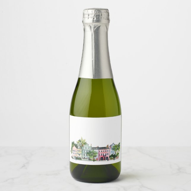 Étiquettes Pour Bouteilles De Vin Mousseux Charleston South Carolina (Devant)