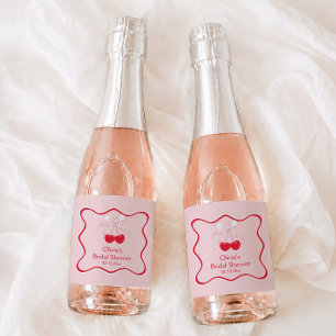 Étiquettes Pour Bouteilles De Vin Mousseux Cherry On Top Nœud Papillon Mariage Mini Champagne