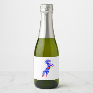 Étiquettes Pour Bouteilles De Vin Mousseux Cheval de saut