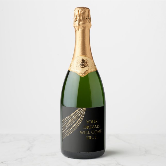 Étiquettes Pour Bouteilles De Vin Mousseux Chic Personnaliser Bouteille Sparkling Vin Étiquet (Devant)