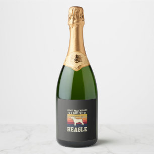 Étiquettes Pour Bouteilles De Vin Mousseux Chien de thérapie rétro Beagle vintage