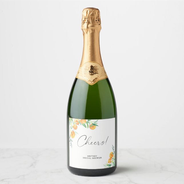 Étiquettes Pour Bouteilles De Vin Mousseux Citrus - douche nuptiale Chefs! (Devant)