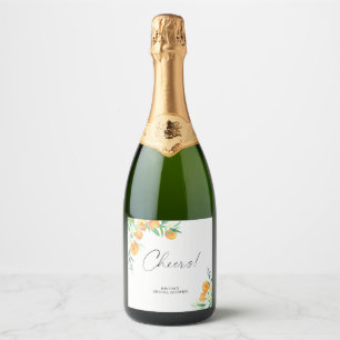Étiquettes Pour Bouteilles De Vin Mousseux Citrus - enterrement de vie de jeune fille Cheers!