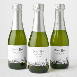 Étiquettes Pour Bouteilles De Vin Mousseux Classy Mesa Arizona Wedding Favor Custom Mini