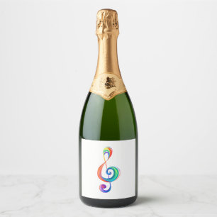 Étiquettes Pour Bouteilles De Vin Mousseux Clé arc-en-ciel
