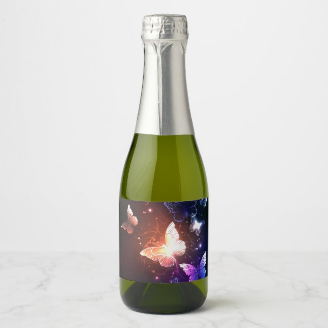 Étiquettes Pour Bouteilles De Vin Mousseux Clowing Night Butterflies (Devant)