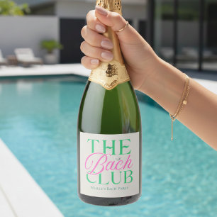 Étiquettes Pour Bouteilles De Vin Mousseux Club Bach Rose EVJF