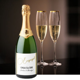 Étiquettes Pour Bouteilles De Vin Mousseux Conception classique pour une fête de fiançailles 