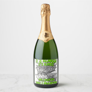 Étiquettes Pour Bouteilles De Vin Mousseux Conception de toile d'araignée d'Halloween pour th