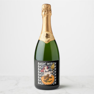 Étiquettes Pour Bouteilles De Vin Mousseux Costume basique de sorcière d'Halloween drôle Sarc