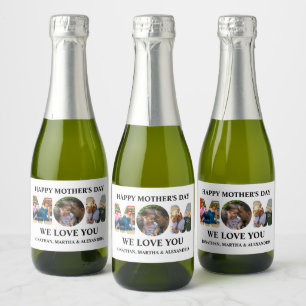 Étiquettes Pour Bouteilles De Vin Mousseux Créez votre propre collage photo 3 Happy Mothers d