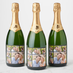 Étiquettes Pour Bouteilles De Vin Mousseux Créez votre propre collage photo simple de 6