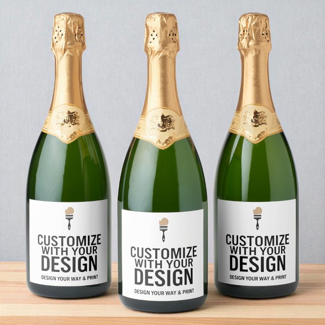 Étiquettes Pour Bouteilles De Vin Mousseux Custom Minimalist Personalized Company Branded  (Créateur téléchargé)
