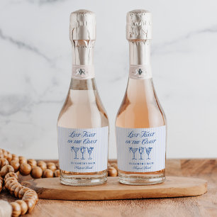 Étiquettes Pour Bouteilles De Vin Mousseux Dernier toast sur la côte Élégant poitrine tirée à