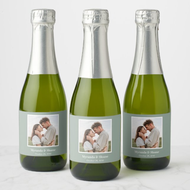 Étiquettes Pour Bouteilles De Vin Mousseux Dîner de répétition photo Eucalyptus (Bouteilles)
