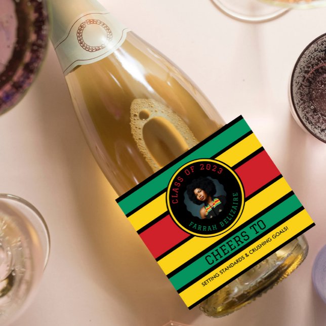 Étiquettes Pour Bouteilles De Vin Mousseux Diplôme photo panafricain (Créateur téléchargé)