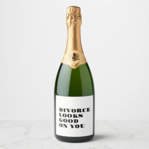 Étiquettes Pour Bouteilles De Vin Mousseux Divorce a l'air bon sur vous vin étiquettes