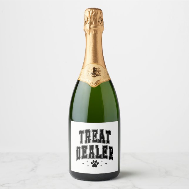 Étiquettes Pour Bouteilles De Vin Mousseux Dog Lover Treat Dealer (Devant)