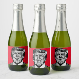 ÉTIQUETTES POUR BOUTEILLES DE VIN MOUSSEUX DONALD TRUMP