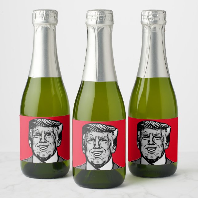 ÉTIQUETTES POUR BOUTEILLES DE VIN MOUSSEUX DONALD TRUMP (Bouteilles)