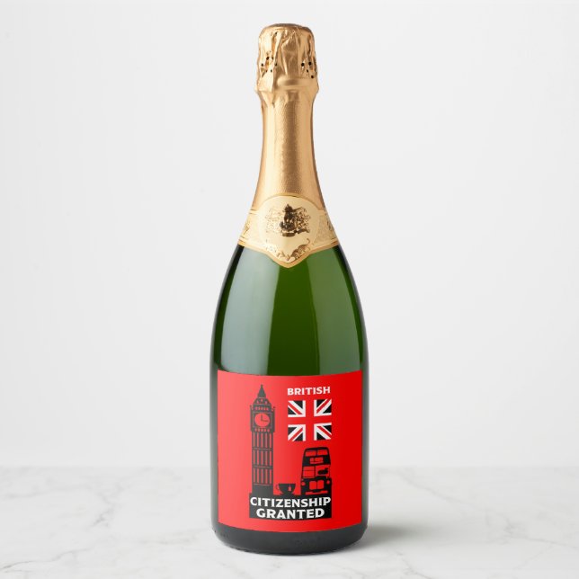 Étiquettes Pour Bouteilles De Vin Mousseux Dons de citoyenneté britannique (Devant)