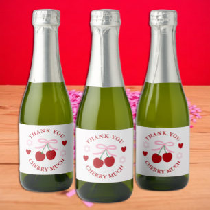 Étiquettes Pour Bouteilles De Vin Mousseux Douce Mariage aux Cerises