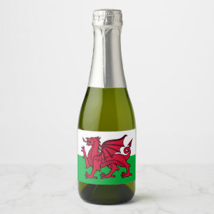 Étiquettes Pour Bouteilles De Vin Mousseux Drapeau celtique du Dragon rouge du Pays de Galles