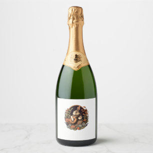Étiquettes Pour Bouteilles De Vin Mousseux Drôle Bunny Jouer Banjo Guitare Musique Rabbit Hap