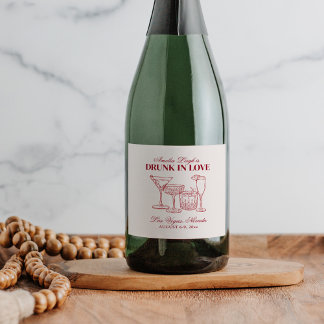 Étiquettes Pour Bouteilles De Vin Mousseux Drunin In Love Cocktails Bachelorette Week-end