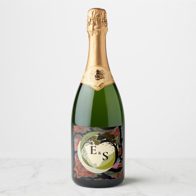 Étiquettes Pour Bouteilles De Vin Mousseux Elégance de la terre (Devant)
