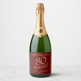 Étiquettes Pour Bouteilles De Vin Mousseux Elégant 80 et fabuleux ornement 80e anniversaire